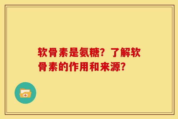 软骨素是氨糖？了解软骨素的作用和来源？