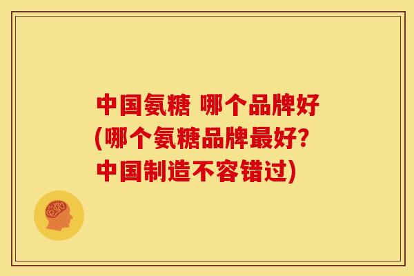 中国氨糖 哪个品牌好(哪个氨糖品牌最好？中国制造不容错过)