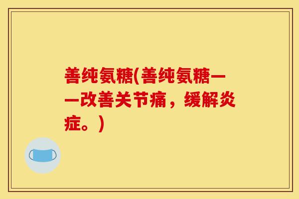 善纯氨糖(善纯氨糖——改善关节痛，缓解炎症。)