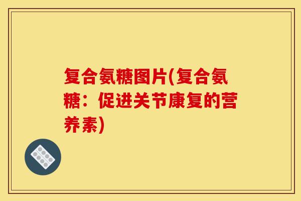 复合氨糖图片(复合氨糖：促进关节康复的营养素)
