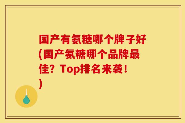 国产有氨糖哪个牌子好(国产氨糖哪个品牌最佳？Top排名来袭！)