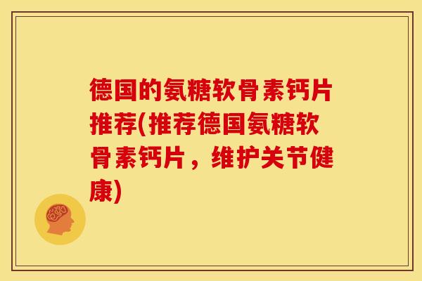 德国的氨糖软骨素钙片推荐(推荐德国氨糖软骨素钙片，维护关节健康)