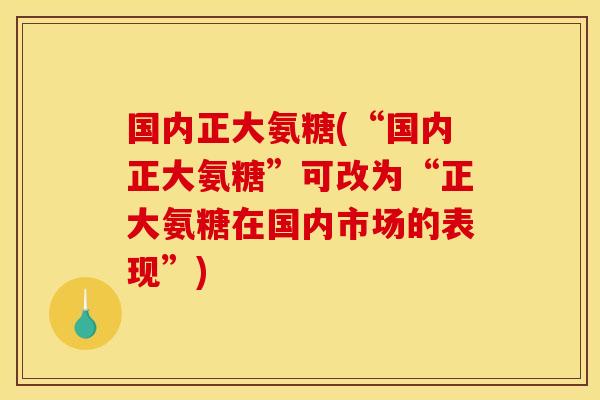 国内正大氨糖(“国内正大氨糖”可改为“正大氨糖在国内市场的表现”)