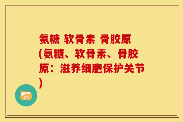 氨糖 软骨素 骨胶原(氨糖、软骨素、骨胶原：滋养细胞保护关节)