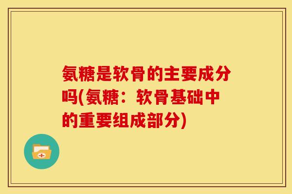 氨糖是软骨的主要成分吗(氨糖：软骨基础中的重要组成部分)