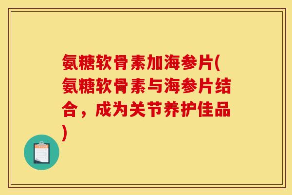 氨糖软骨素加海参片(氨糖软骨素与海参片结合，成为关节养护佳品)