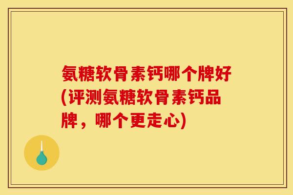 氨糖软骨素钙哪个牌好(评测氨糖软骨素钙品牌，哪个更走心)