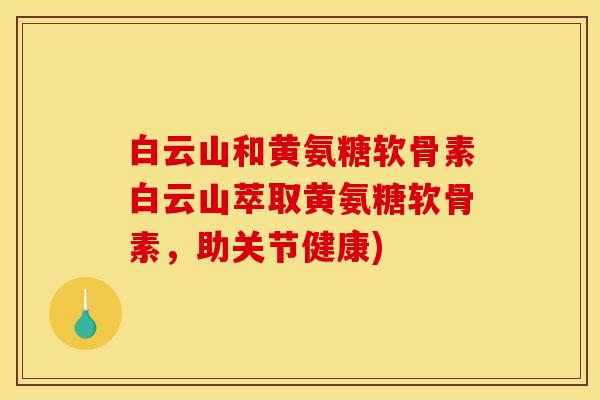 白云山和黄氨糖软骨素白云山萃取黄氨糖软骨素，助关节健康)