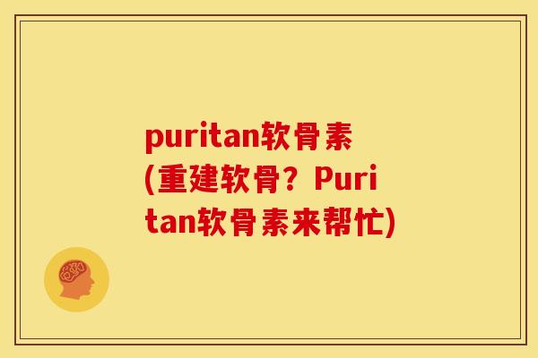 puritan软骨素(重建软骨？Puritan软骨素来帮忙)