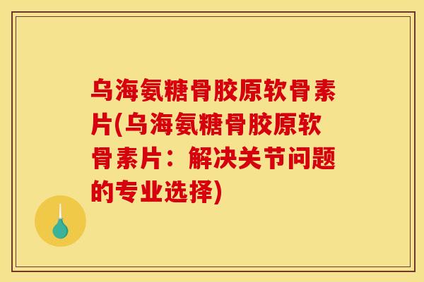乌海氨糖骨胶原软骨素片(乌海氨糖骨胶原软骨素片：解决关节问题的专业选择)