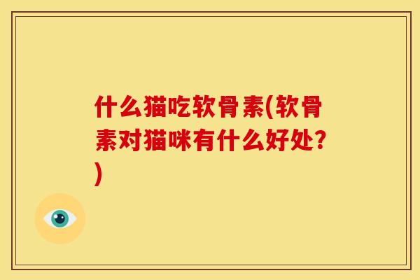 什么猫吃软骨素(软骨素对猫咪有什么好处？)