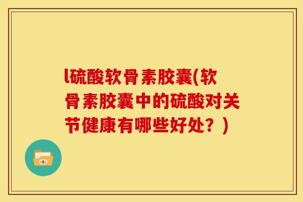 l硫酸软骨素胶囊(软骨素胶囊中的硫酸对关节健康有哪些好处？)