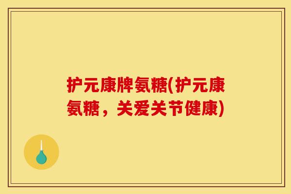 护元康牌氨糖(护元康氨糖，关爱关节健康)