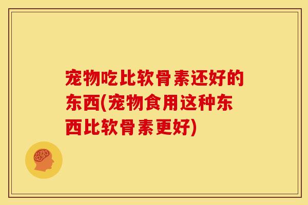 宠物吃比软骨素还好的东西(宠物食用这种东西比软骨素更好)