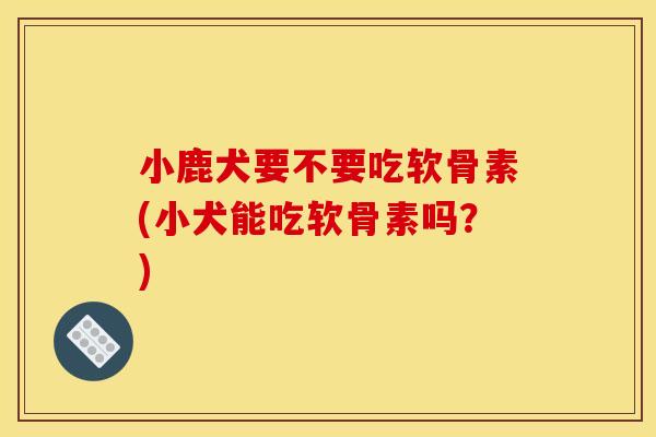 小鹿犬要不要吃软骨素(小犬能吃软骨素吗？)