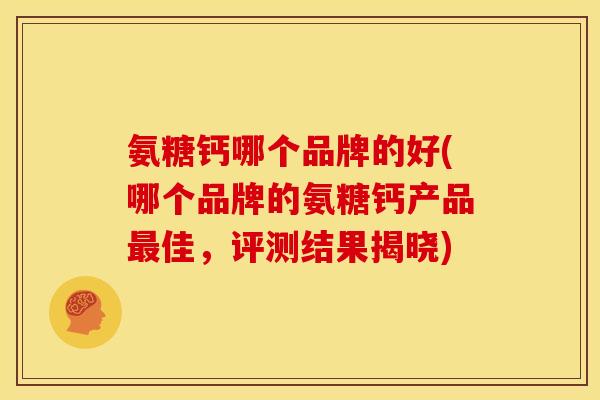 氨糖钙哪个品牌的好(哪个品牌的氨糖钙产品最佳，评测结果揭晓)