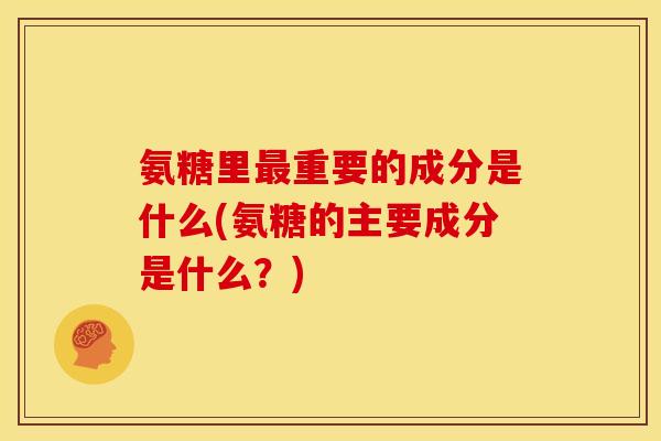 氨糖里最重要的成分是什么(氨糖的主要成分是什么？)
