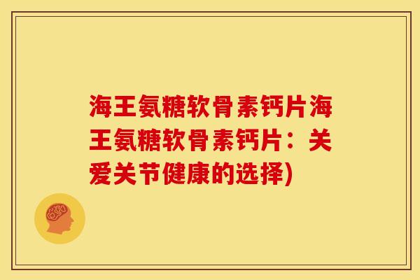 海王氨糖软骨素钙片海王氨糖软骨素钙片：关爱关节健康的选择)