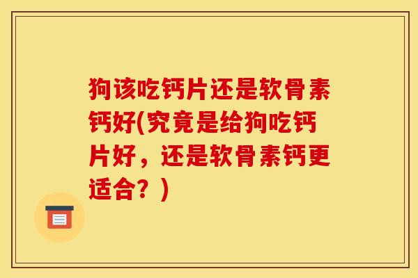 狗该吃钙片还是软骨素钙好(究竟是给狗吃钙片好，还是软骨素钙更适合？)