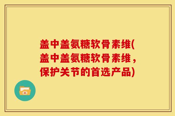 盖中盖氨糖软骨素维(盖中盖氨糖软骨素维，保护关节的首选产品)