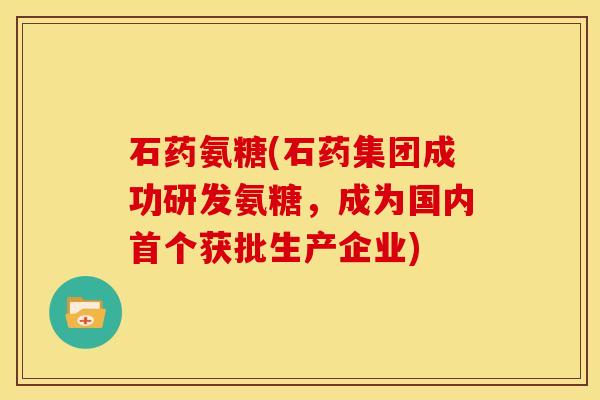 石药氨糖(石药集团成功研发氨糖，成为国内首个获批生产企业)