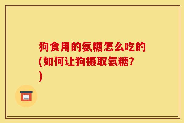 狗食用的氨糖怎么吃的(如何让狗摄取氨糖？)