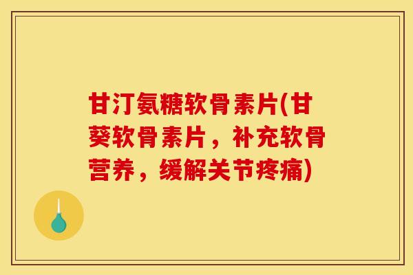 甘汀氨糖软骨素片(甘葵软骨素片，补充软骨营养，缓解关节疼痛)