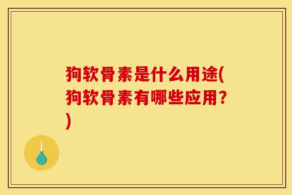 狗软骨素是什么用途(狗软骨素有哪些应用？)