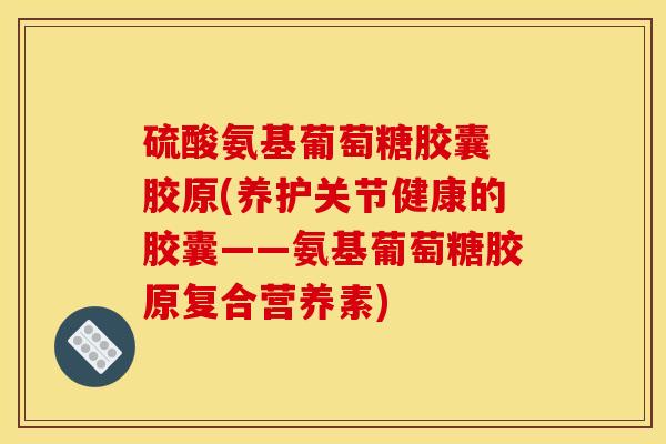 硫酸氨基葡萄糖胶囊 胶原(养护关节健康的胶囊——氨基葡萄糖胶原复合营养素)