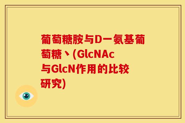 葡萄糖胺与D一氨基葡萄糖丶(GlcNAc与GlcN作用的比较研究)