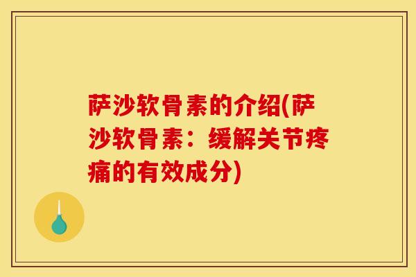萨沙软骨素的介绍(萨沙软骨素：缓解关节疼痛的有效成分)