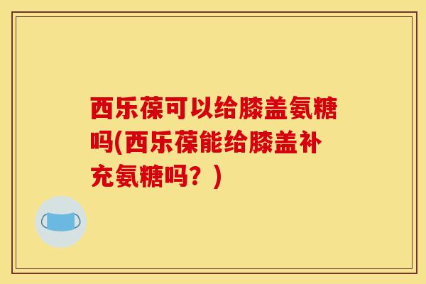 西乐葆可以给膝盖氨糖吗(西乐葆能给膝盖补充氨糖吗？)