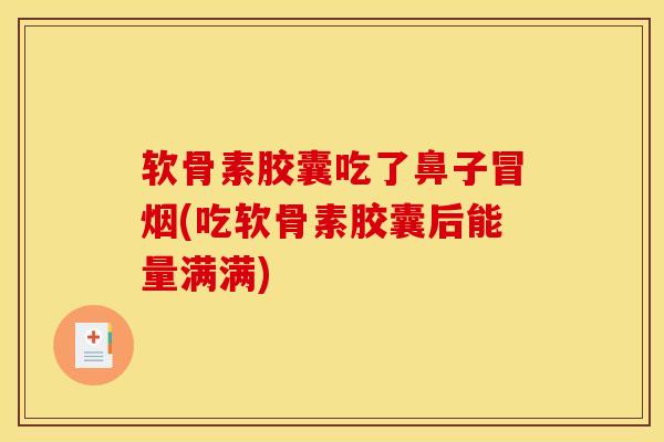 软骨素胶囊吃了鼻子冒烟(吃软骨素胶囊后能量满满)