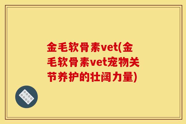 金毛软骨素vet(金毛软骨素vet宠物关节养护的壮阔力量)