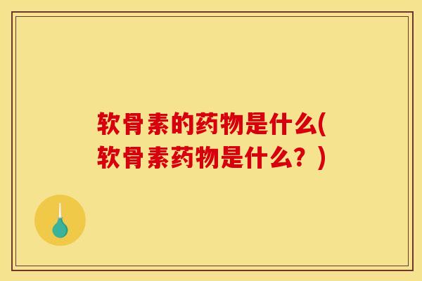 软骨素的药物是什么(软骨素药物是什么？)