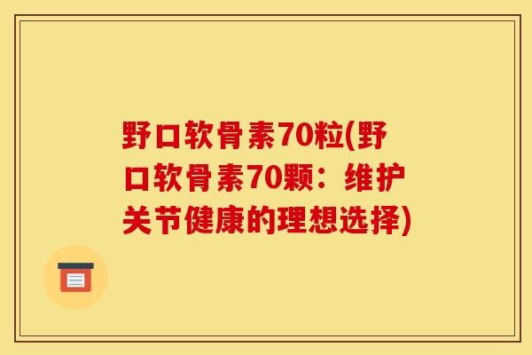 野口软骨素70粒(野口软骨素70颗：维护关节健康的理想选择)