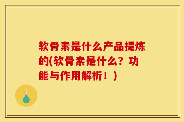 软骨素是什么产品提炼的(软骨素是什么？功能与作用解析！)