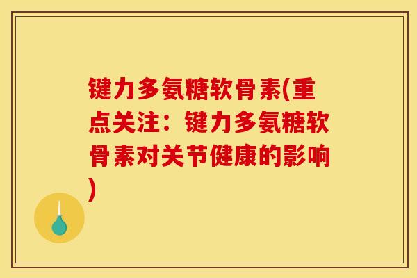 键力多氨糖软骨素(重点关注：键力多氨糖软骨素对关节健康的影响)