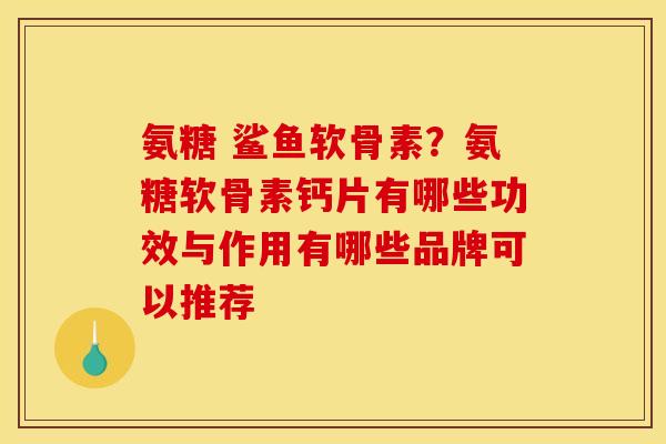 氨糖 鲨鱼软骨素？氨糖软骨素钙片有哪些功效与作用有哪些品牌可以推荐