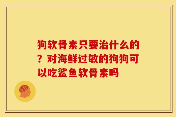狗软骨素只要治什么的？对海鲜过敏的狗狗可以吃鲨鱼软骨素吗