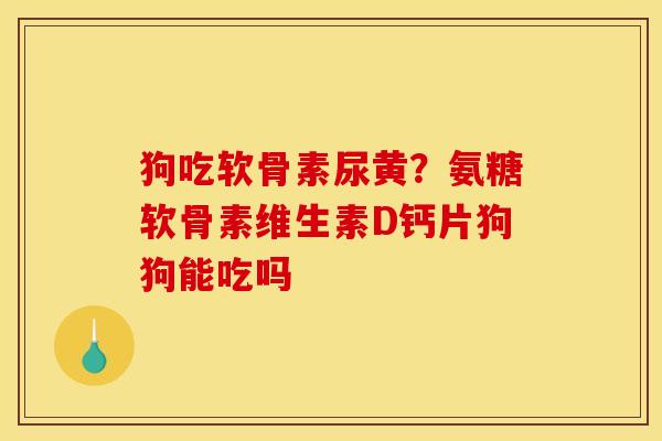 狗吃软骨素尿黄？氨糖软骨素维生素D钙片狗狗能吃吗