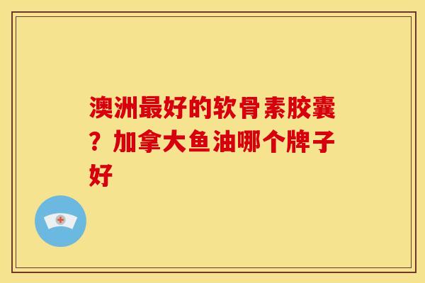 澳洲最好的软骨素胶囊？加拿大鱼油哪个牌子好