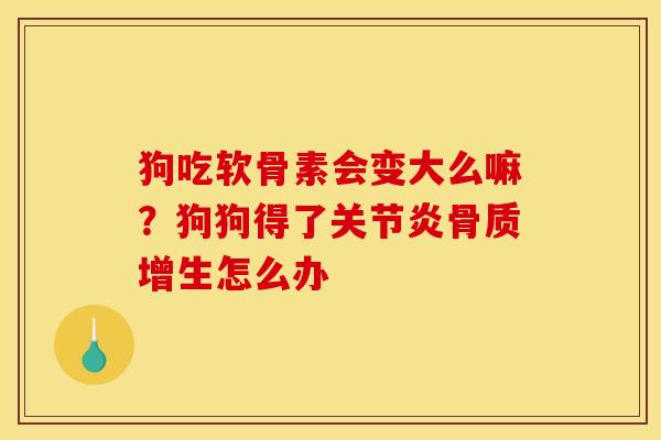 狗吃软骨素会变大么嘛？狗狗得了关节炎骨质增生怎么办