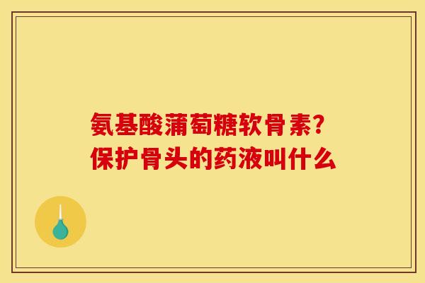 氨基酸蒲萄糖软骨素？保护骨头的药液叫什么