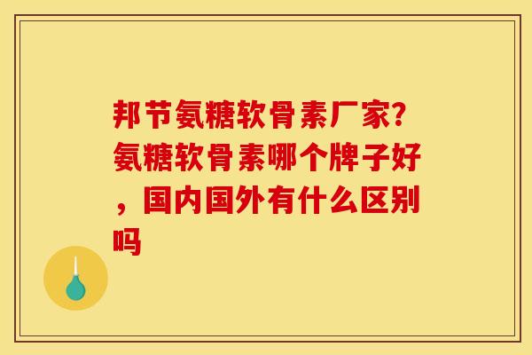 邦节氨糖软骨素厂家？氨糖软骨素哪个牌子好，国内国外有什么区别吗