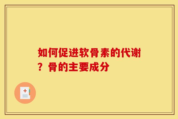 如何促进软骨素的代谢？骨的主要成分
