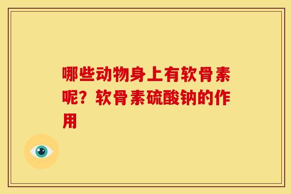 哪些动物身上有软骨素呢？软骨素硫酸钠的作用