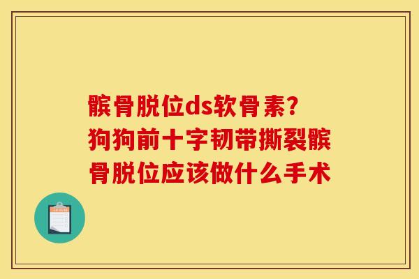髌骨脱位ds软骨素？狗狗前十字韧带撕裂髌骨脱位应该做什么手术