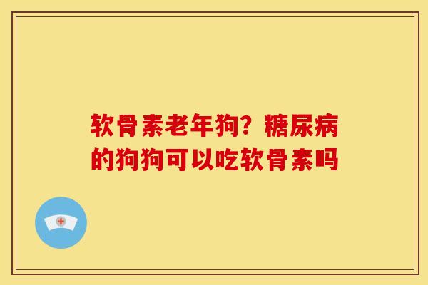 软骨素老年狗？糖尿病的狗狗可以吃软骨素吗