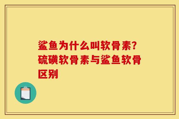 鲨鱼为什么叫软骨素？硫磺软骨素与鲨鱼软骨区别